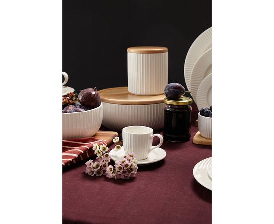 Банка для хранения с крышкой из каучукового дерева Soft Ripples, Dual Glazing, 750 мл, Liberty Jones, фото , изображение 3