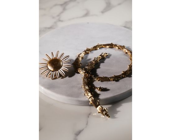 Блюдо сервировочное Marm, d 25 см, белый мрамор, Liberty Jones, фото , изображение 6