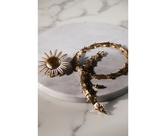 Блюдо сервировочное Marm, d 30 см, белый мрамор, Liberty Jones, фото , изображение 3