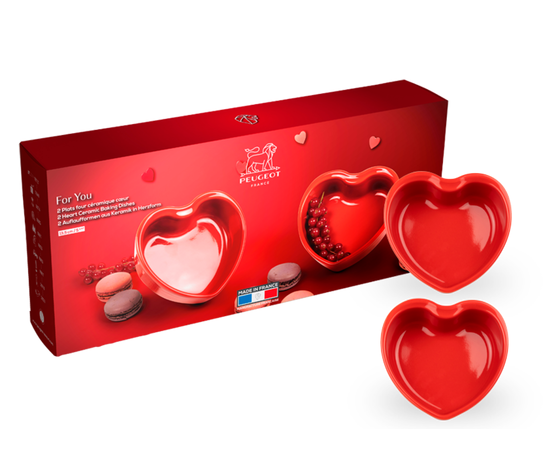 Набор из 2-х форм для запекания "Сердце" Heart, 13,4 х 13,2 см, красный, Peugeot, фото , изображение 2