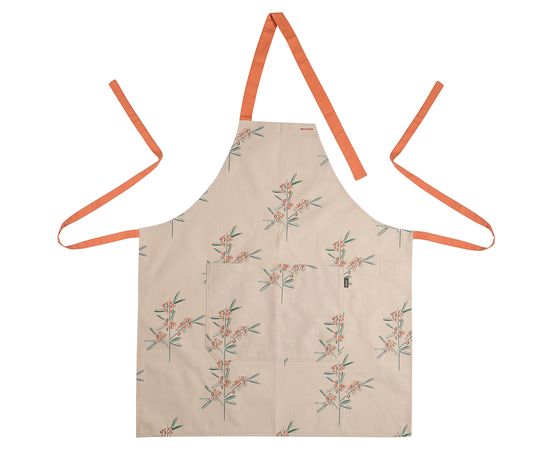 Фартук из хлопка с графичным принтом Обед рябинника из коллекции Russian North, 81х69 см, Tkano, фото 