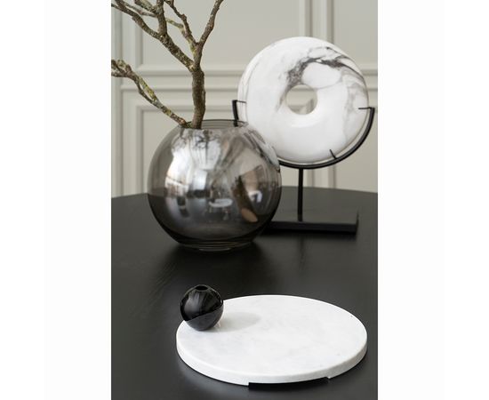 Блюдо сервировочное Marm, d 25 см, белый мрамор, Liberty Jones, фото , изображение 2