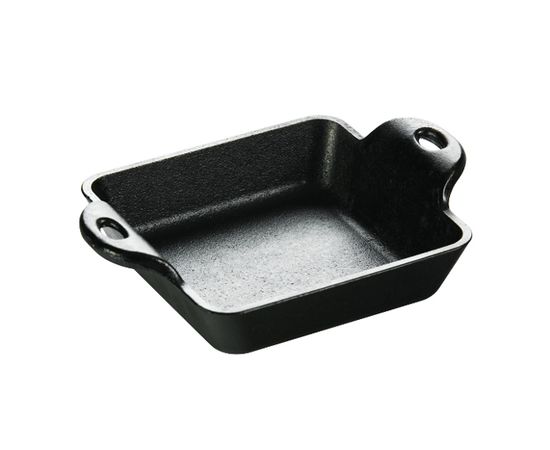 Сковорода порционная квадратная 16.5 х12 см, черная, чугун, Lodge, фото 