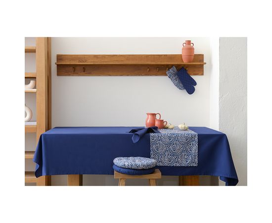 Скатерть из хлопка темно-синего цвета из коллекции Essential, 170х170 см, Tkano, фото , изображение 2