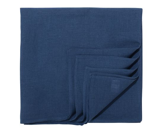 Скатерть из стираного льна синего цвета из коллекции Essential, 170х170 см, Tkano, фото , изображение 2