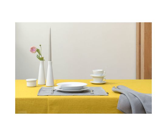 Скатерть из стираного льна горчичного цвета из коллекции Essential, 170х170 см, Tkano, фото , изображение 6