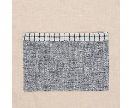 Фартук из плотного хлопка с контрастным карманом синего цвета из коллекции Essential, 70х80 см, Tkano, фото , изображение 3