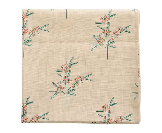 Скатерть на стол из хлопка с графичным принтом Обед рябинника Russian North, 150х250 см, Tkano, фото 