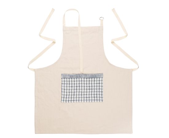 Фартук из плотного хлопка с контрастным карманом в клетку из коллекции Essential, 70х80 см, Tkano, фото 