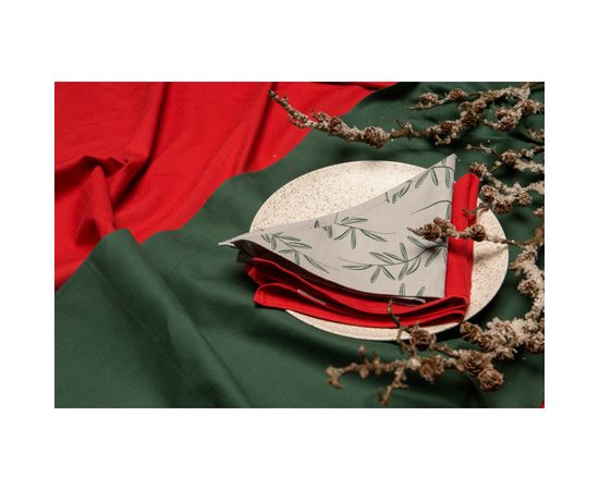 Салфетка сервировочная из хлопка красного цвета Russian North, 45х45 см, Tkano, фото , изображение 5