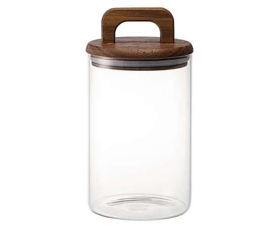 Банка для хранения стеклянная с крышкой из акации Hanle, 1,1 л, Liberty Jones, фото 