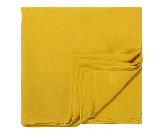 Скатерть из стираного льна горчичного цвета из коллекции Essential, 170х170 см, Tkano, фото , изображение 2
