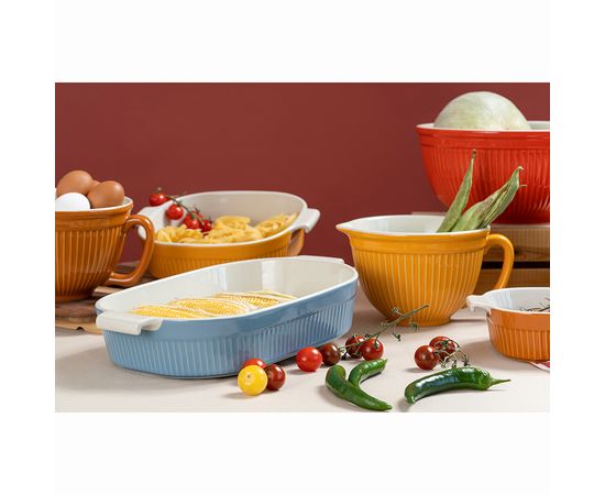 Блюдо для запекания Soft Ripples, 26,2х22,6 см, красное, Liberty Jones, фото , изображение 4