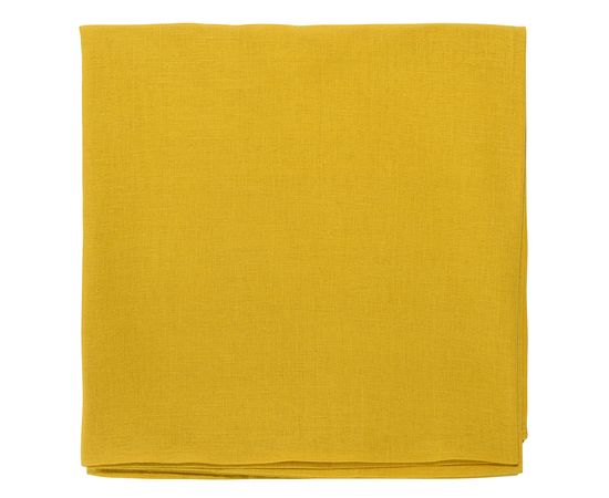 Скатерть из стираного льна горчичного цвета из коллекции Essential, 170х170 см, Tkano, фото 