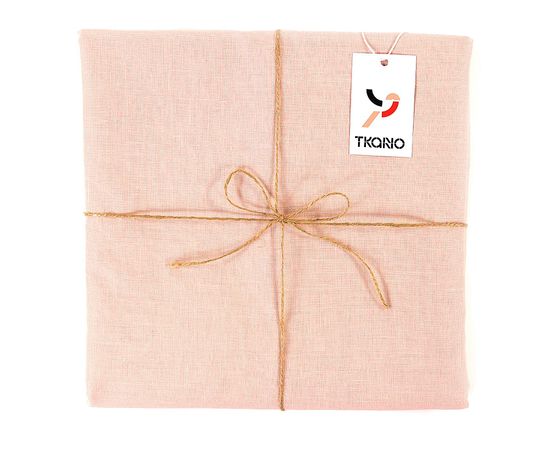 Скатерть на стол из умягченного льна с декоративной обработкой цвета пыльной розы Essential, 143х143, Tkano, фото 