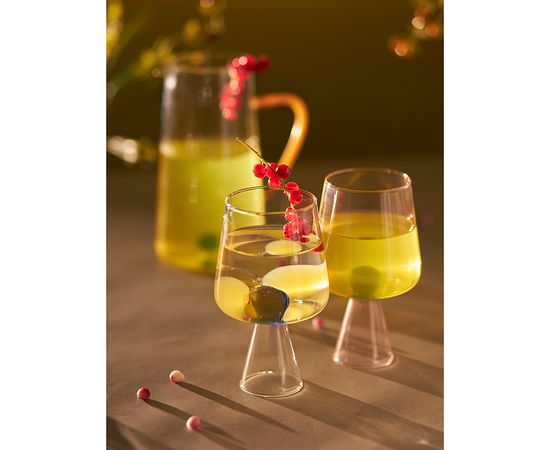 Бокал для вина Orb, 400 мл, прозрачный/синий, Liberty Jones, фото , изображение 4