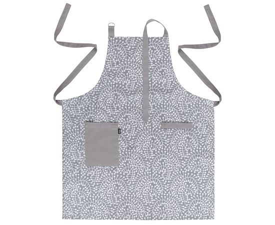 Фартук из хлопка серого цвета с принтом Спелая Смородина из коллекции Scandinavian touch, 70х85 см, Tkano, фото 