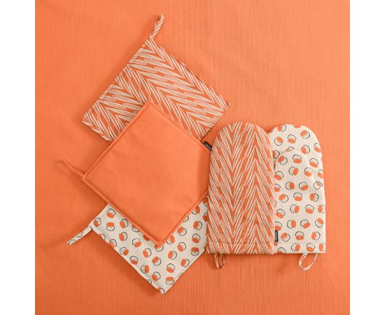 Прихватка из хлопка оранжевого цвета Russian North, 22х22 см, Tkano, фото , изображение 3