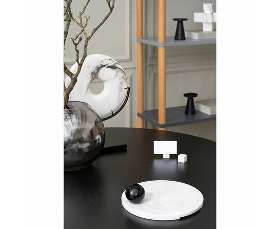 Блюдо сервировочное Marm, d 30 см, белый мрамор, Liberty Jones, фото , изображение 5