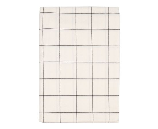 Скатерть из хлопка круглая белого цвета в клетку из коллекции Essential, 160 см, Tkano, фото 