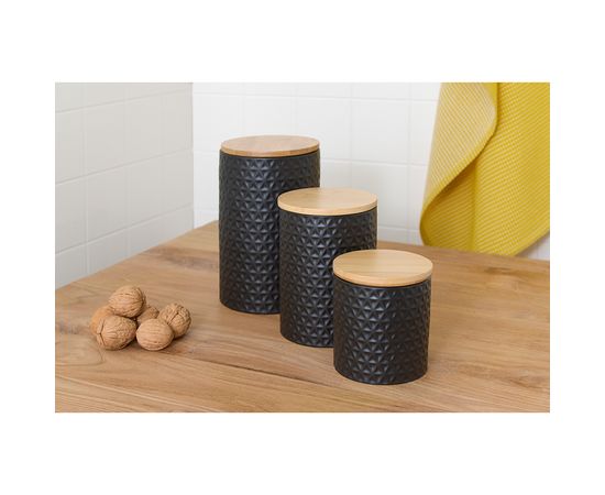 Банка для хранения керамическая Farah, 900 мл, черная, Liberty Jones, фото , изображение 4