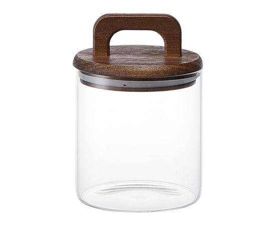 Банка для хранения стеклянная с крышкой из акации Hanle, 750 мл, Liberty Jones, фото 