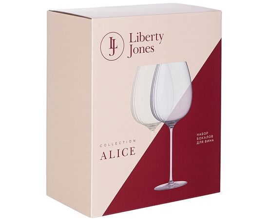 Набор бокалов для вина Alice в подарочной упаковке, 800 мл, 2 шт., Liberty Jones, фото , изображение 9