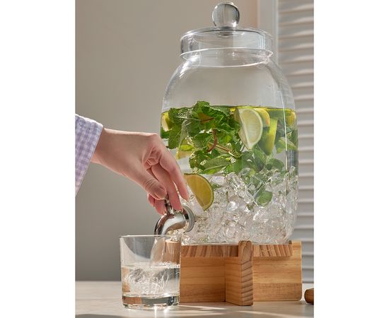 Диспенсер для напитков на деревянной подставке Flo, 5,4 л, Liberty Jones, фото , изображение 3