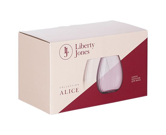Набор бокалов для вина Alice в подарочной упаковке, 610 мл, золотистые, 2 шт., Liberty Jones, фото , изображение 6