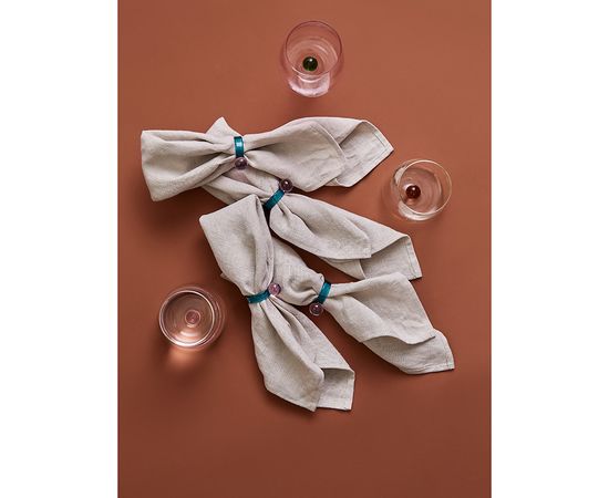 Набор из 4 колец для салфеток Orb, d 4 см, бирюзовые/розовые, Liberty Jones, фото , изображение 3