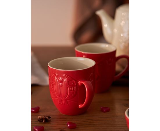 Набор кружек Birds of Paradise, 500 мл, красные, 2 шт., Liberty Jones, фото , изображение 5