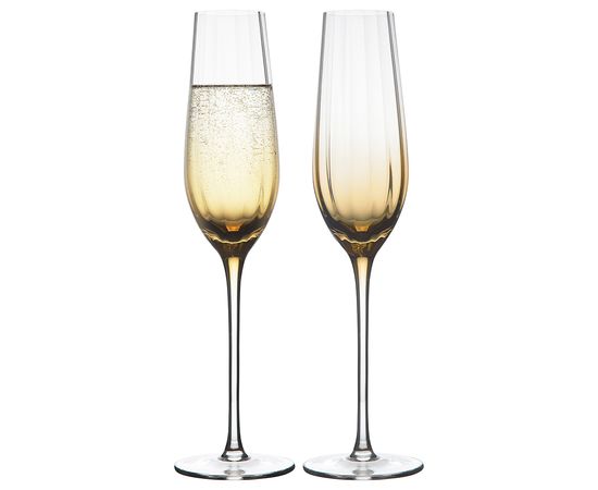Набор бокалов для шампанского Gemma Amber, 225 мл, 2 шт., Liberty Jones, фото 