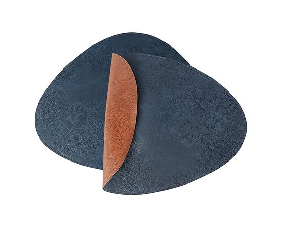 Набор из 2-х двухсторонних сервировочных салфеток Drop, 33х41 см, синий/коричневый, Liberty Jones, фото 