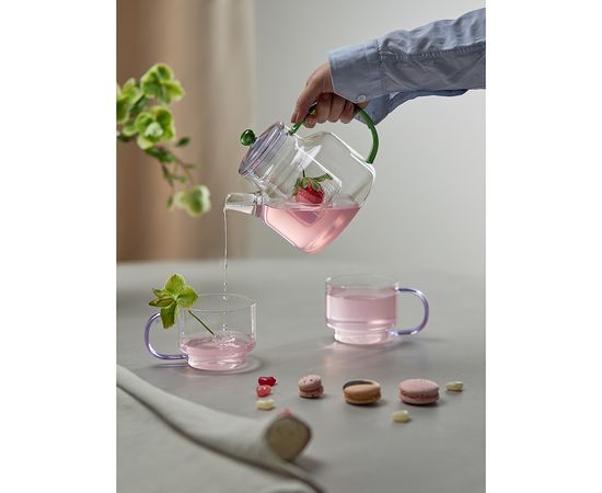 Набор кружек Orb, 400 мл, прозрачные/фиолетовые, 2 шт., Liberty Jones, фото , изображение 3