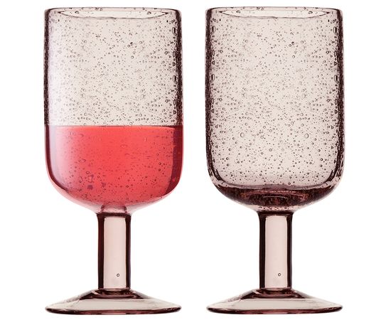 Набор бокалов для вина Flowi, 410 мл, розовые, 2 шт., Liberty Jones, фото 