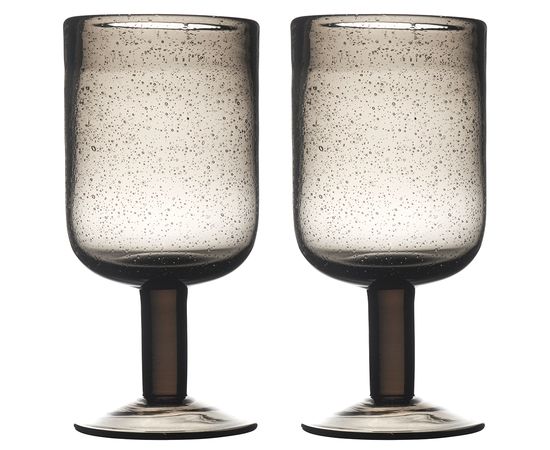 Набор бокалов для вина Flowi, 410 мл, серо-коричневые, 2 шт., Liberty Jones, фото 