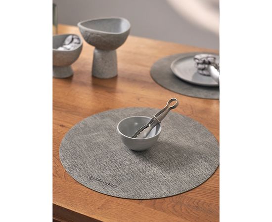 Набор из 2-х сервировочных салфеток Leanera, d 35 см, серые, Liberty Jones, фото , изображение 4