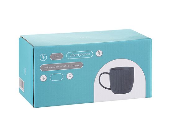 Набор кружек Soft Ripples, 350 мл, серые, 2 шт., Liberty Jones, фото , изображение 4