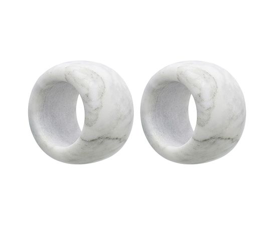 Набор колец для салфеток Marm, d 5 см, белый мрамор, 2 шт., Liberty Jones, фото 