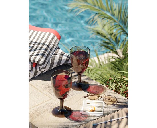 Набор бокалов для вина Hollow, 430 мл, серо-коричневый, 4 шт., Liberty Jones, фото , изображение 8