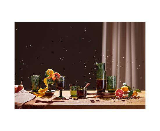 Набор бокалов для вина Flowi, 410 мл, темно-зеленые, 2 шт., Liberty Jones, фото , изображение 3