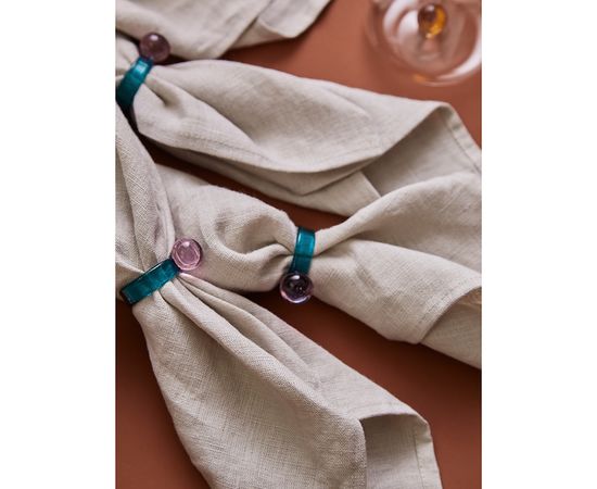 Набор из 4 колец для салфеток Orb, d 4 см, бирюзовые/розовые, Liberty Jones, фото , изображение 5