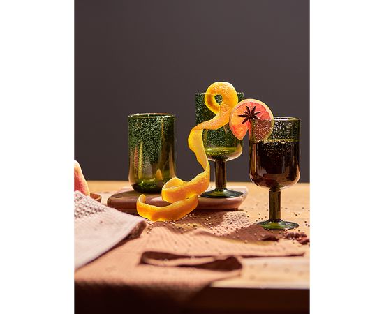 Набор бокалов для вина Flowi, 410 мл, темно-зеленые, 2 шт., Liberty Jones, фото , изображение 4