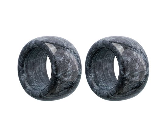 Набор колец для салфеток Marm, d 5 см, черный мрамор, 2 шт., Liberty Jones, фото 