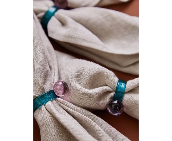 Набор из 4 колец для салфеток Orb, d 4 см, бирюзовые/розовые, Liberty Jones, фото , изображение 7