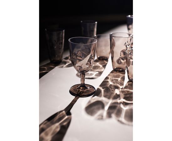 Набор бокалов для вина Hollow, 430 мл, серо-коричневый, 4 шт., Liberty Jones, фото , изображение 3