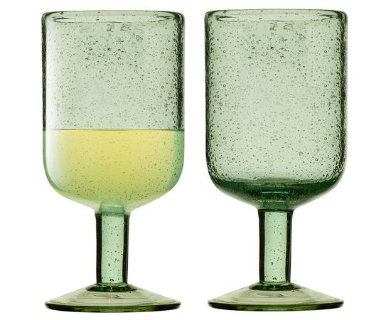 Набор бокалов для вина Flowi, 410 мл, зеленые, 2 шт., Liberty Jones, фото 