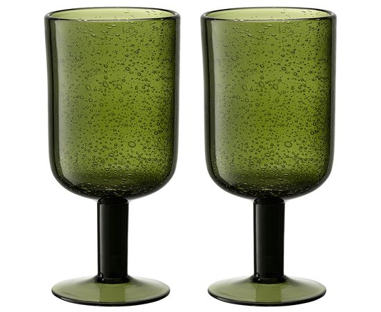 Набор бокалов для вина Flowi, 410 мл, темно-зеленые, 2 шт., Liberty Jones, фото 