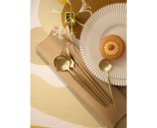 Набор столовых приборов Globe, золотистые, 16 пред., Liberty Jones, фото , изображение 10