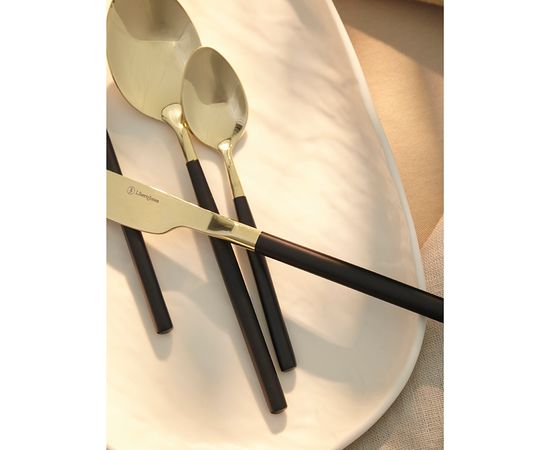 Набор столовых приборов Duality, золотистые, 16 пред., Liberty Jones, фото , изображение 4